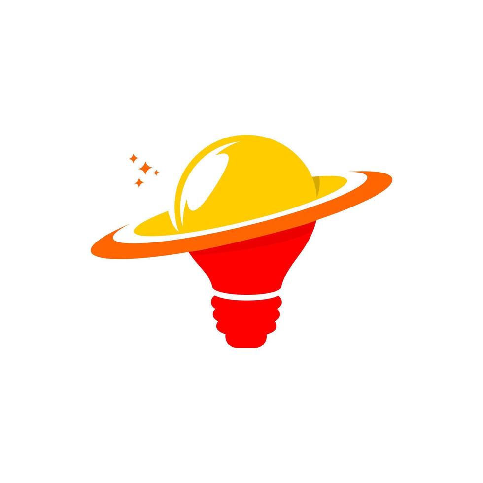 Planet of light bulb vector