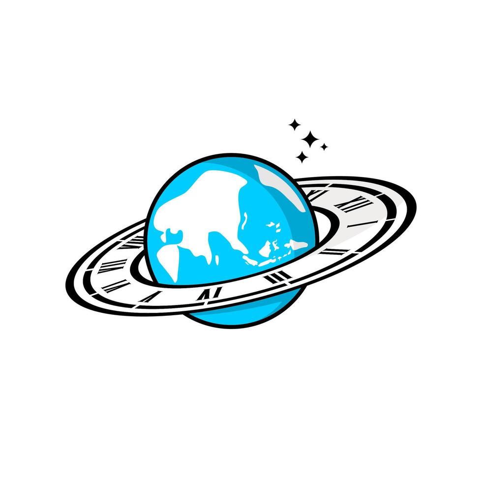earth ball and clock vector design, earth hour vector