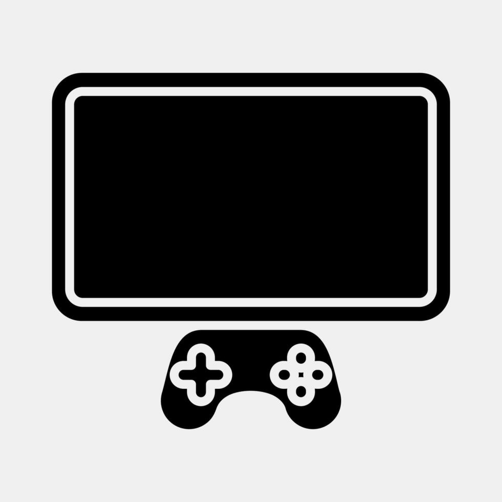 Icon monitor. Esports gaming elements. Icons in glyph style. Good for prints, posters, logo, advertisement,infographics, etc. vector