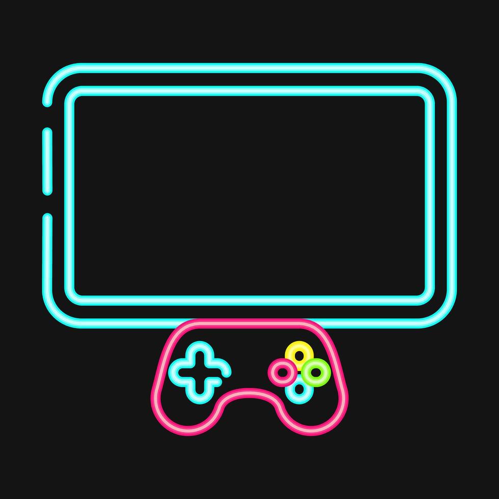 Icon monitor. Esports gaming elements. Icons in neon style. Good for prints, posters, logo, advertisement,infographics, etc. vector