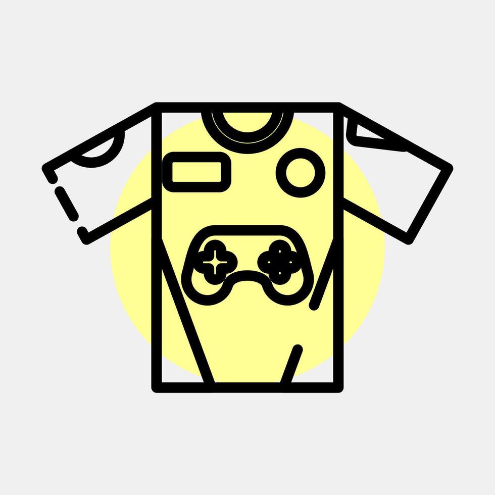 icono jersey. esports juego de azar elementos. íconos en color Mancha estilo. bueno para huellas dactilares, carteles, logo, publicidad, infografías, etc. vector