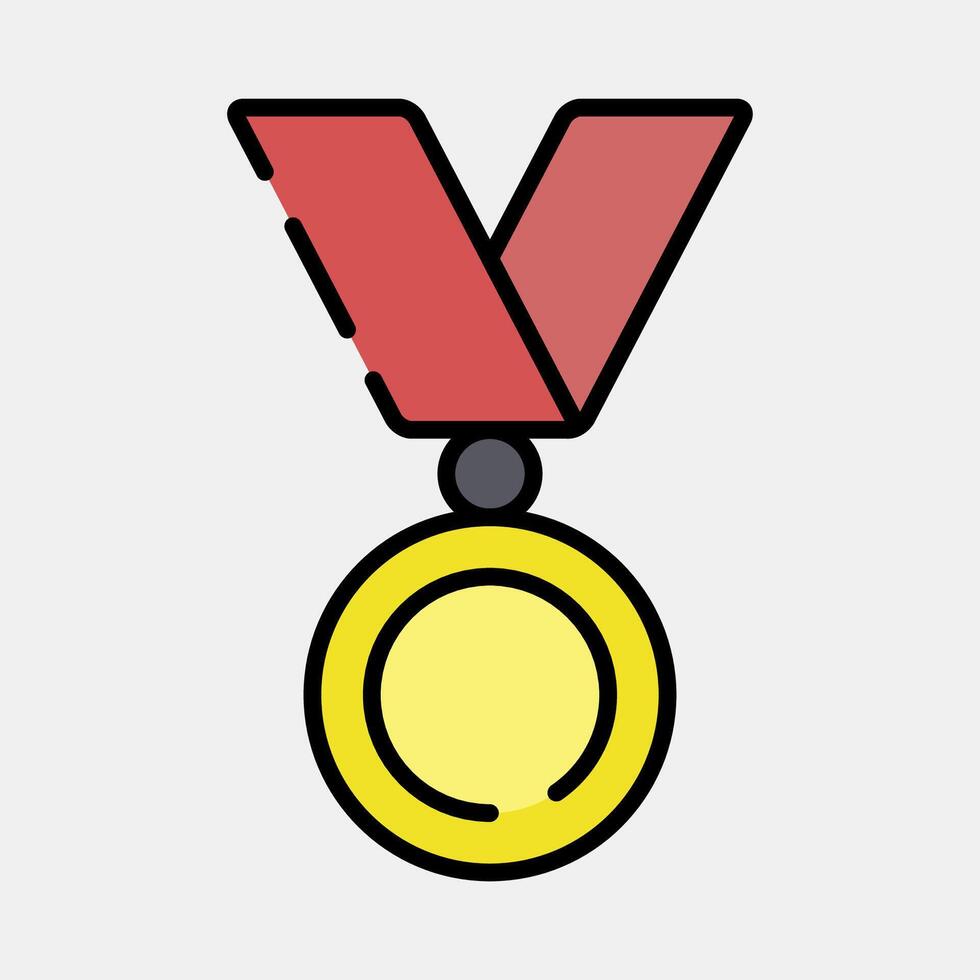 Icon medal. Esports gaming elements. Icons in filled line style. Good for prints, posters, logo, advertisement,infographics, etc. vector