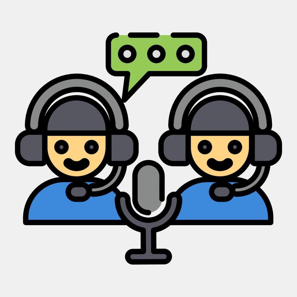 Icon host. Esports gaming elements. Icons in filled line style. Good for prints, posters, logo, advertisement,infographics, etc. vector