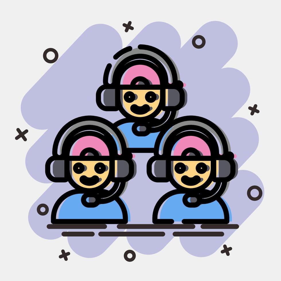 Icon team. Esports gaming elements. Icons in comic style. Good for prints, posters, logo, advertisement,infographics, etc. vector