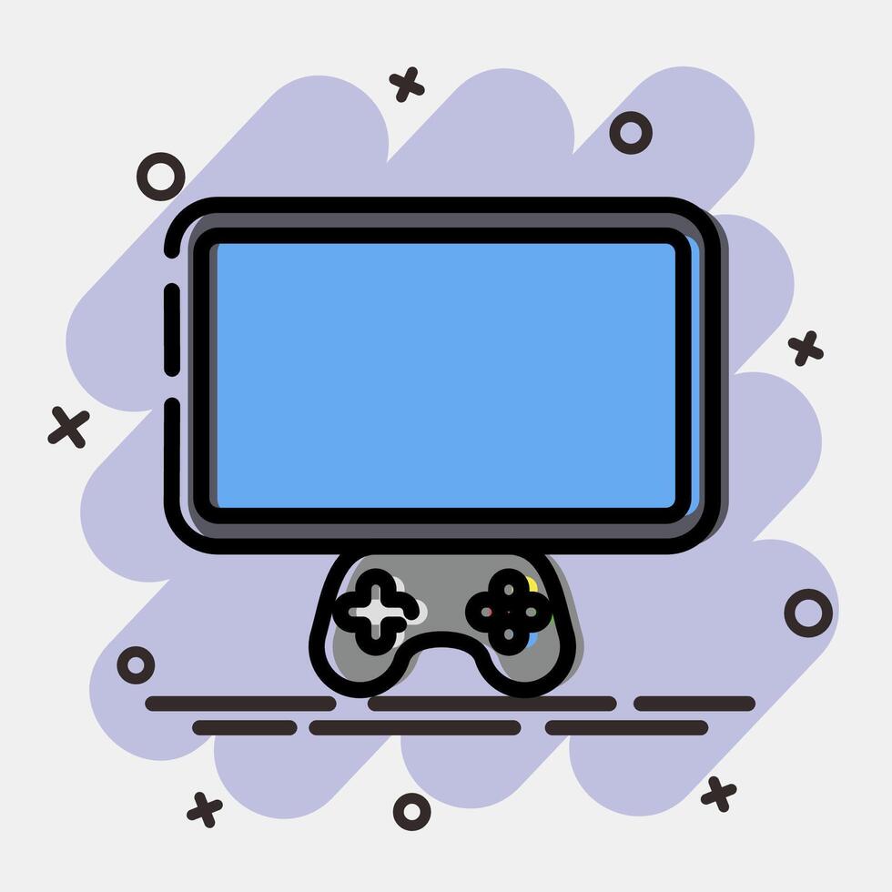 Icon monitor. Esports gaming elements. Icons in comic style. Good for prints, posters, logo, advertisement,infographics, etc. vector