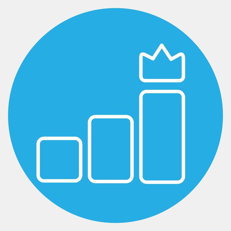 Icon level. Esports gaming elements. Icons in blue round style. Good for prints, posters, logo, advertisement,infographics, etc. vector