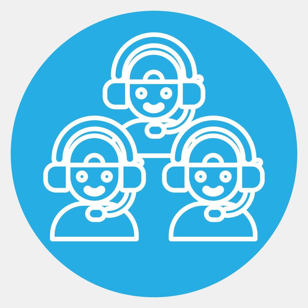 Icon team. Esports gaming elements. Icons in blue round style. Good for prints, posters, logo, advertisement,infographics, etc. vector
