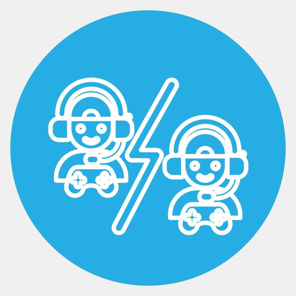 Icon battle. Esports gaming elements. Icons in blue round style. Good for prints, posters, logo, advertisement,infographics, etc. vector