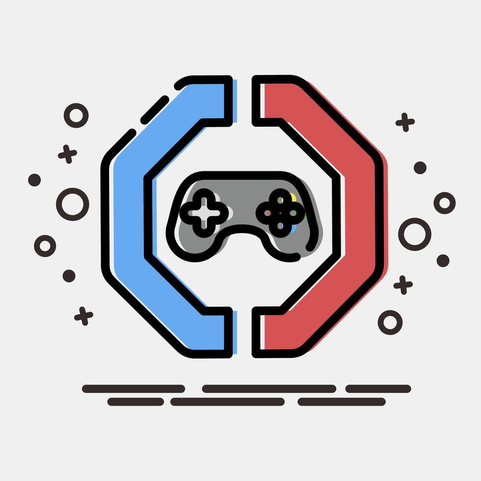 Icon arena. Esports gaming elements. Icons in MBE style. Good for prints, posters, logo, advertisement,infographics, etc. vector