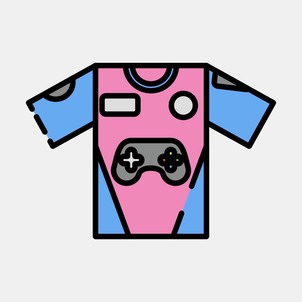 icono jersey. esports juego de azar elementos. íconos en lleno línea estilo. bueno para huellas dactilares, carteles, logo, publicidad, infografías, etc. vector