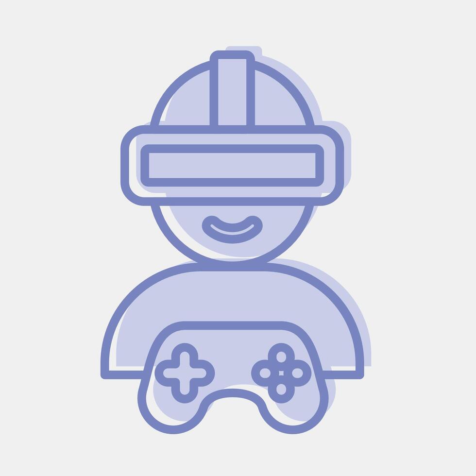 Icon virtual reality. Esports gaming elements. Icons in two tone style. Good for prints, posters, logo, advertisement,infographics, etc. vector