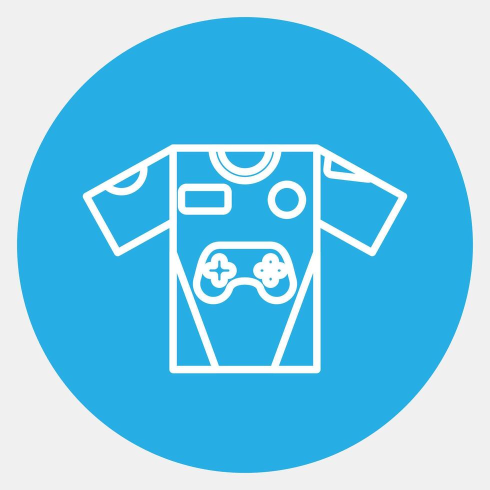 icono jersey. esports juego de azar elementos. íconos en azul redondo estilo. bueno para huellas dactilares, carteles, logo, publicidad, infografías, etc. vector