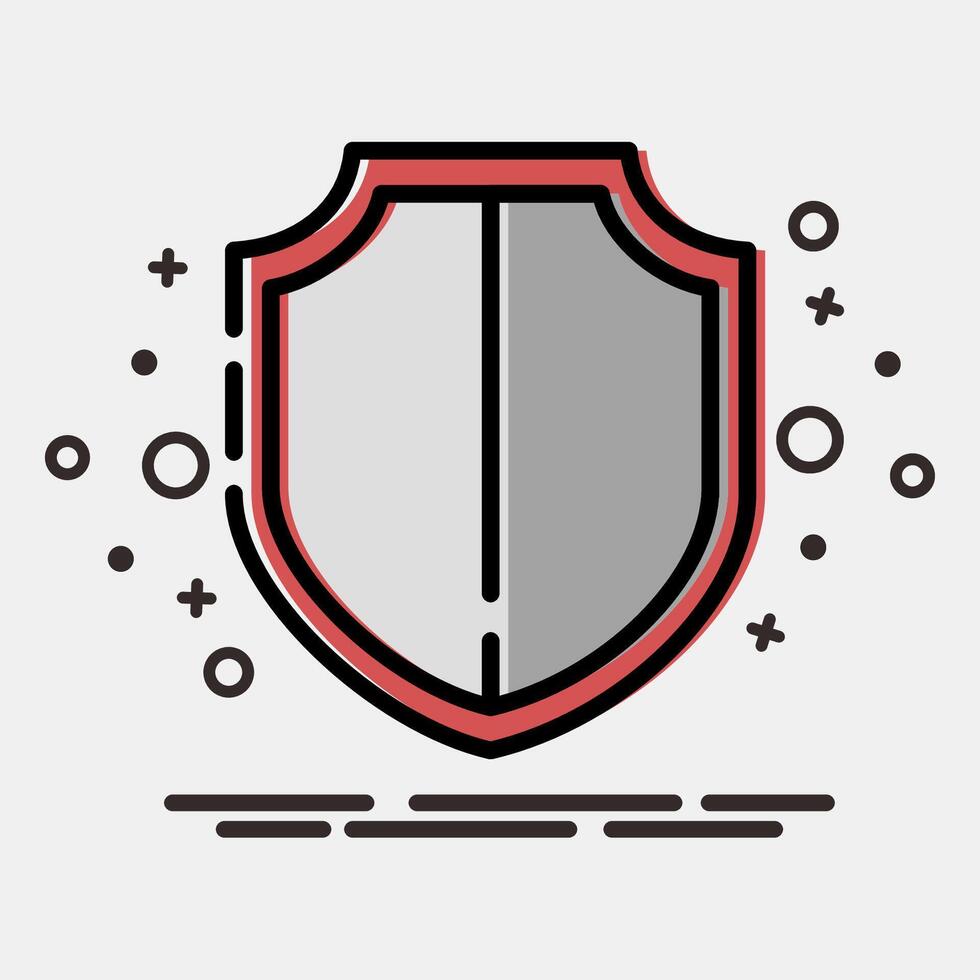 Icon shield. Esports gaming elements. Icons in MBE style. Good for prints, posters, logo, advertisement,infographics, etc. vector