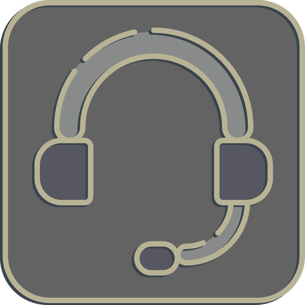 Icon headphone. Esports gaming elements. Icons in embossed style. Good for prints, posters, logo, advertisement,infographics, etc. vector