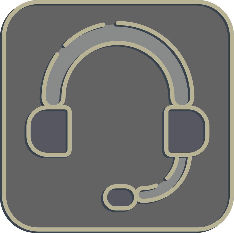 icono auricular. esports juego de azar elementos. íconos en en relieve estilo. bueno para huellas dactilares, carteles, logo, publicidad, infografías, etc. vector