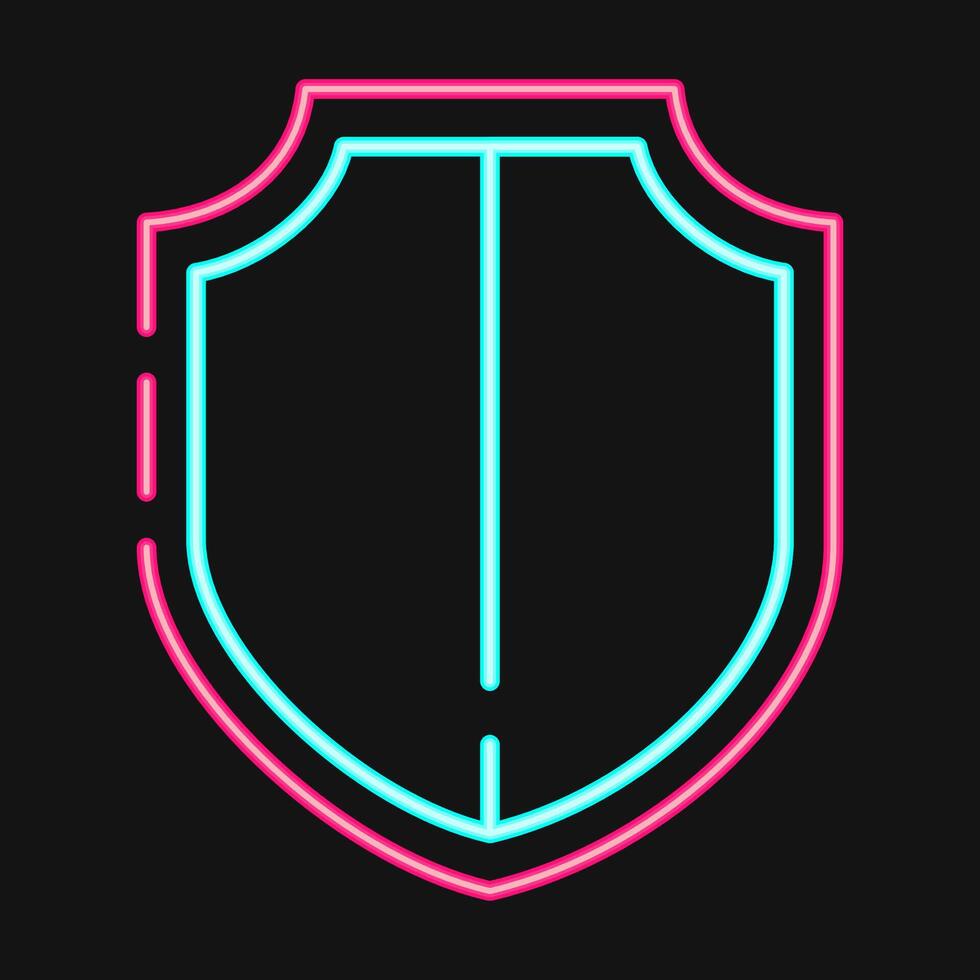 Icon shield. Esports gaming elements. Icons in neon style. Good for prints, posters, logo, advertisement,infographics, etc. vector