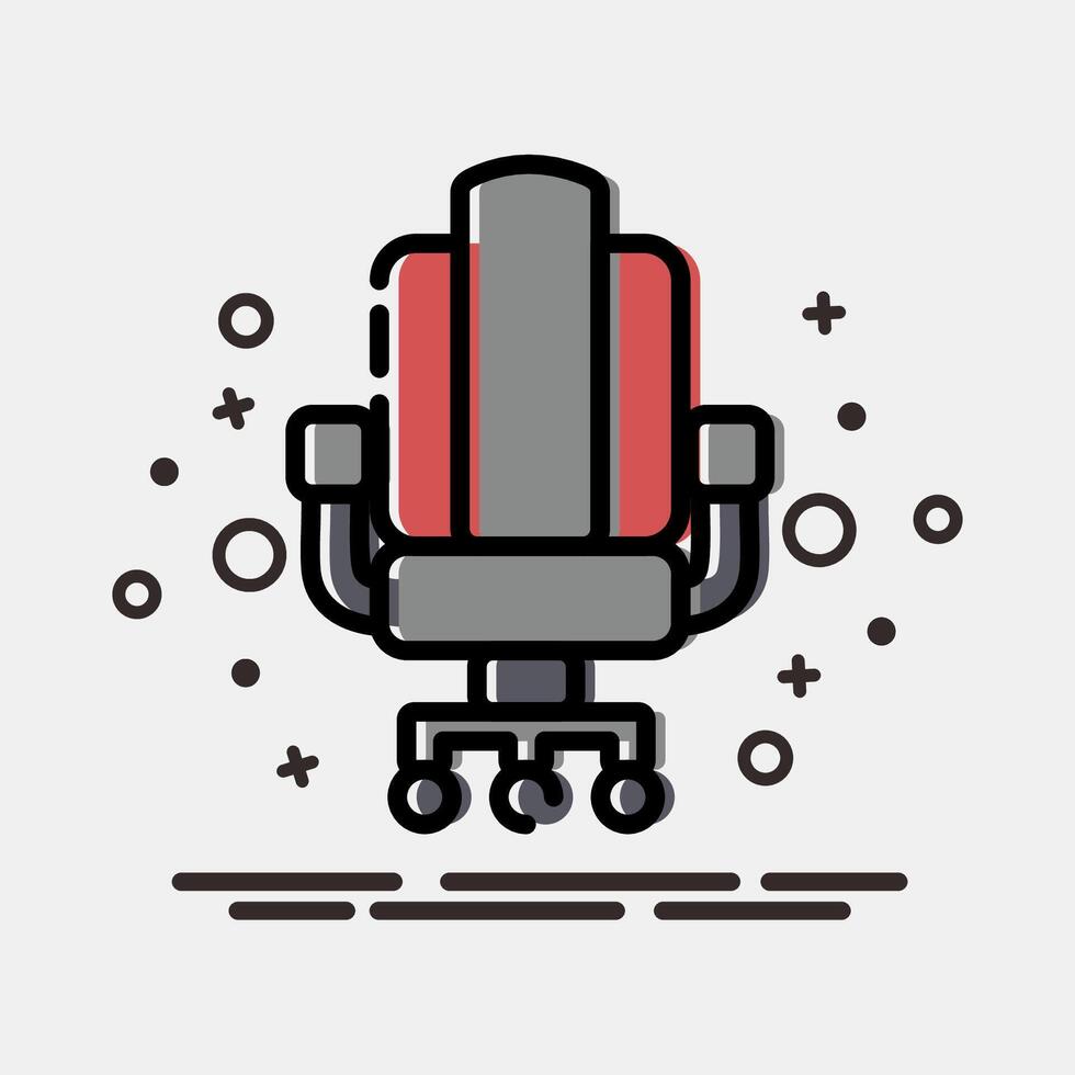 Icon chair. Esports gaming elements. Icons in MBE style. Good for prints, posters, logo, advertisement,infographics, etc. vector