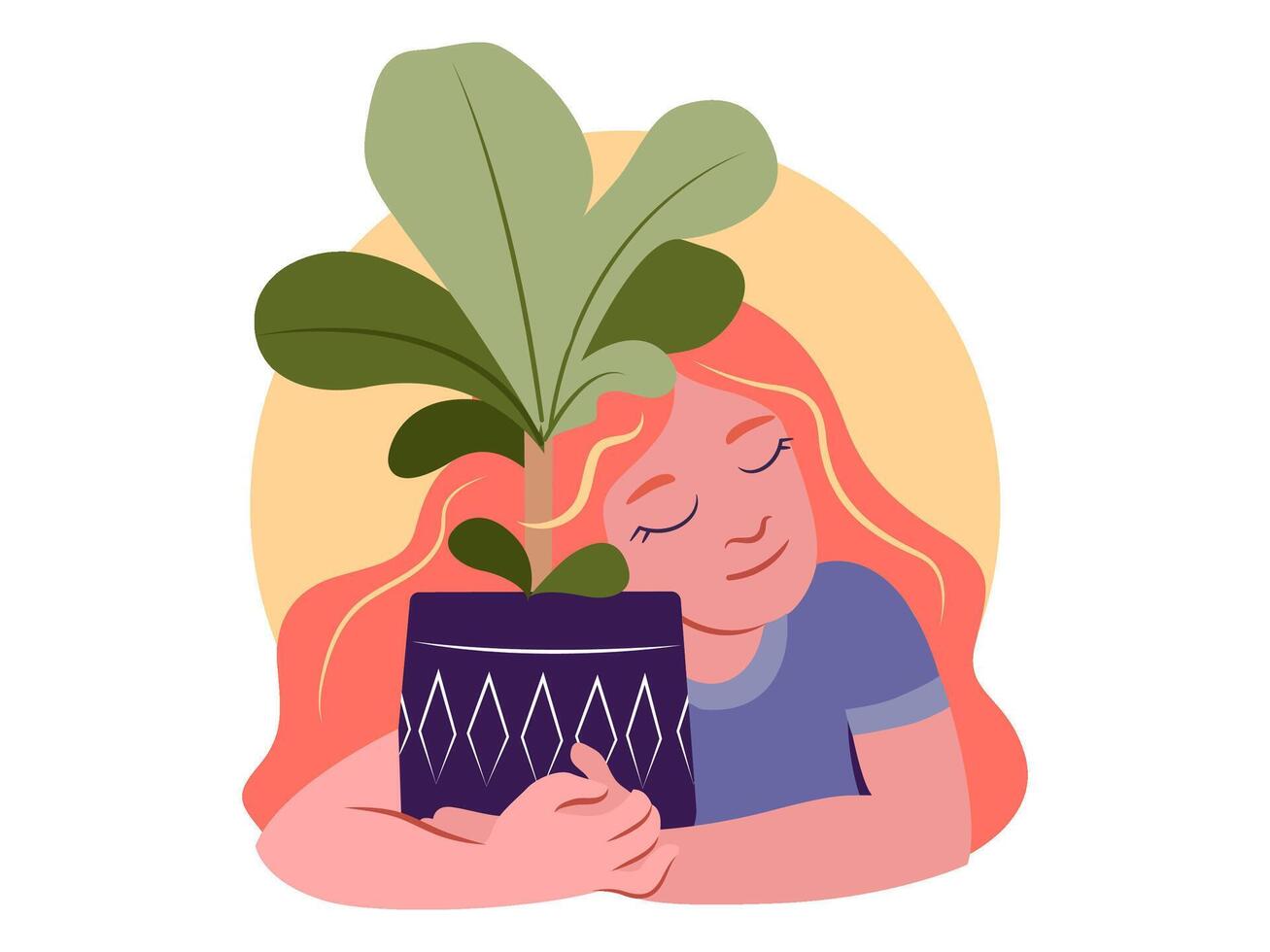 estético casa plantas en maceta pegatina elemento ilustración vector