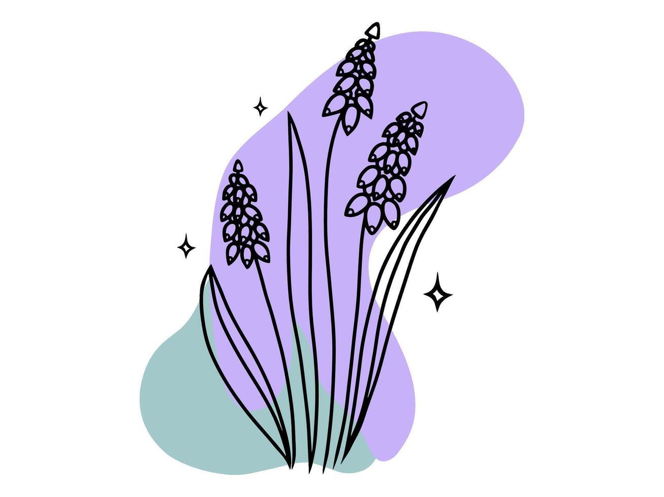 aesthetic violet flowers vector