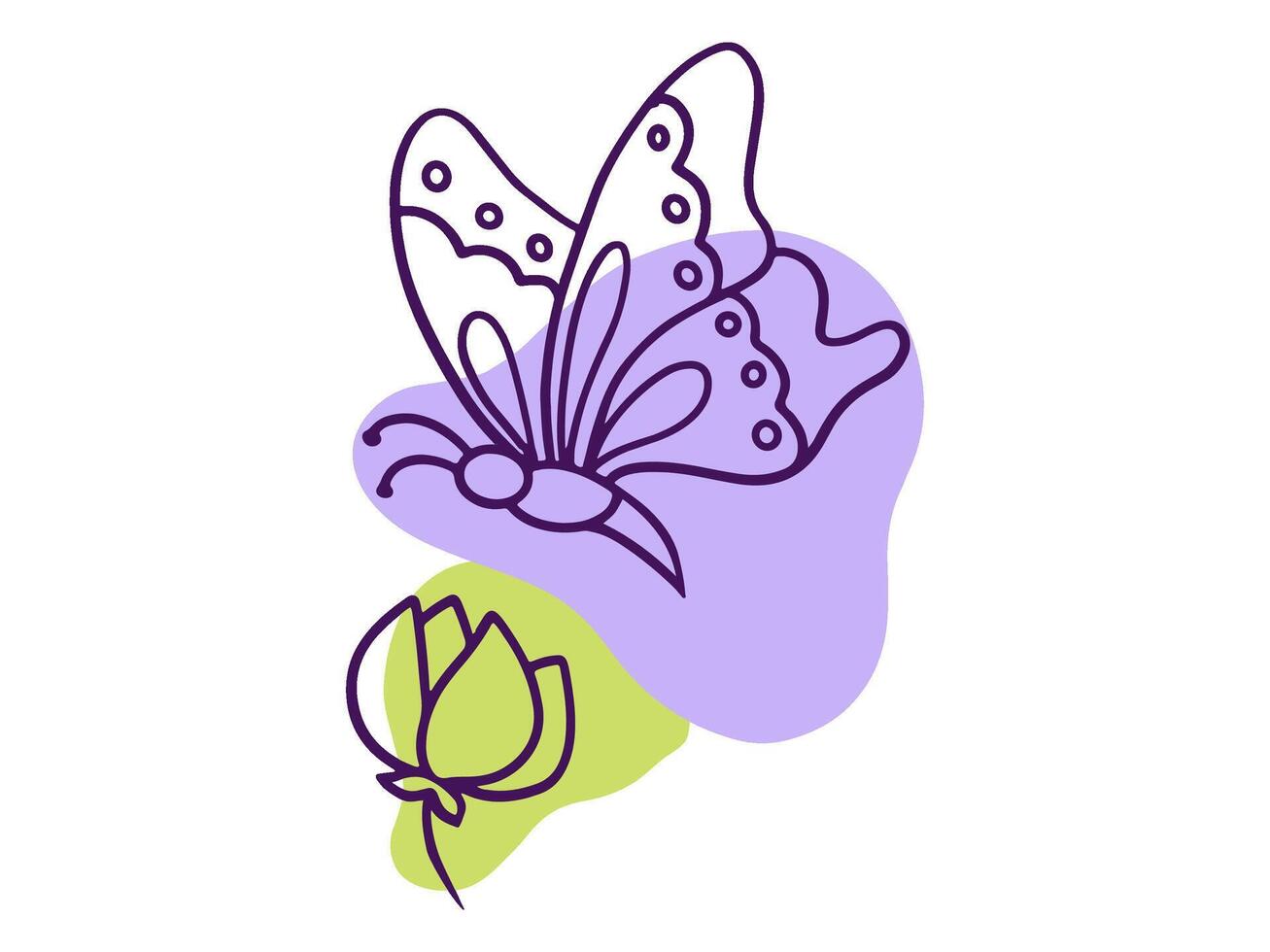 aesthetic violet flowers vector