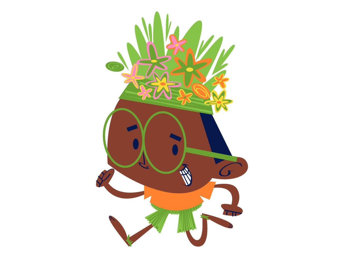 flowers and plants sticker character illustration vector