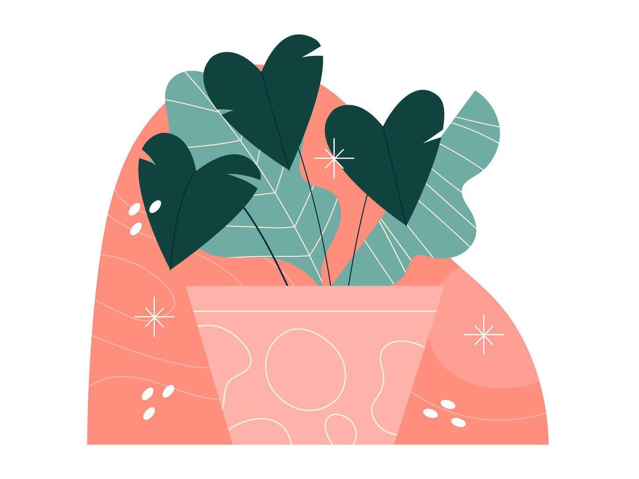 flowers and natures sticker illustration vector