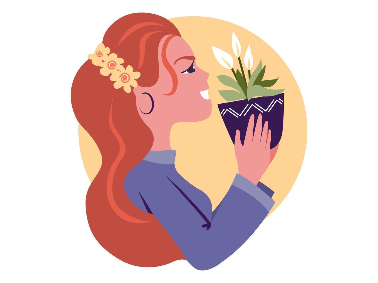 estético casa plantas en maceta pegatina elemento ilustración vector