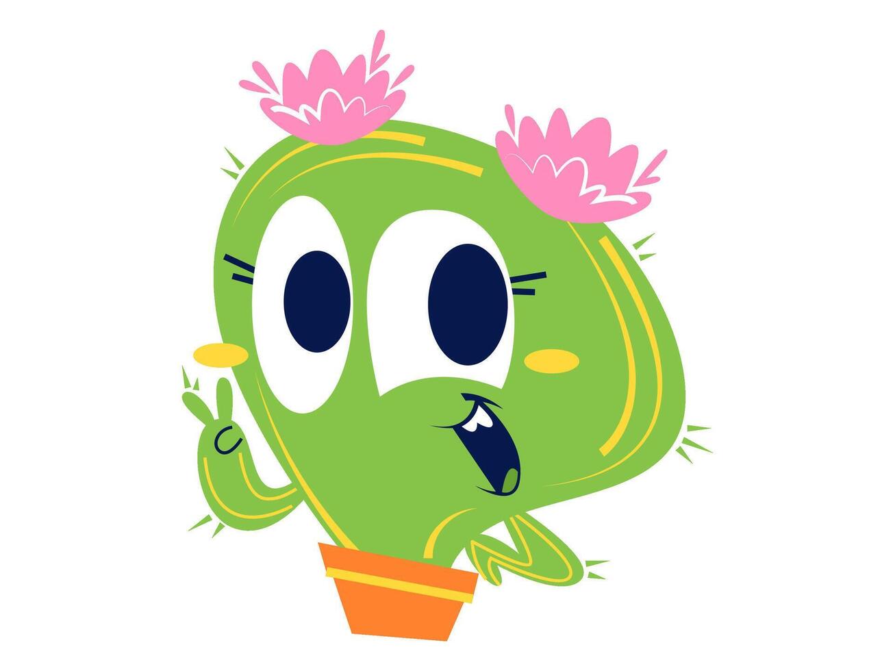 flowers and plants sticker character illustration vector