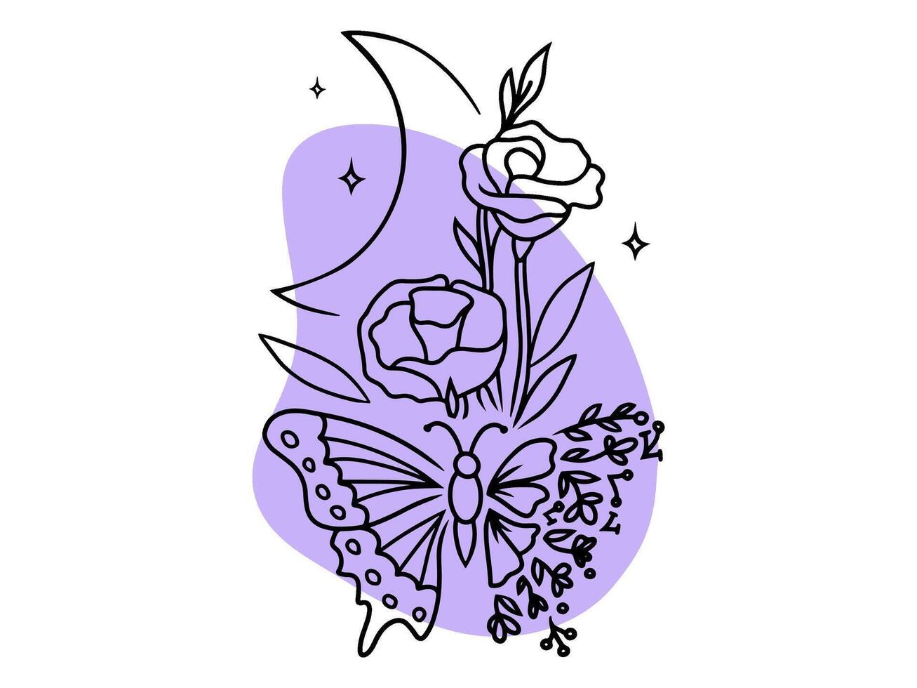 aesthetic violet flowers vector