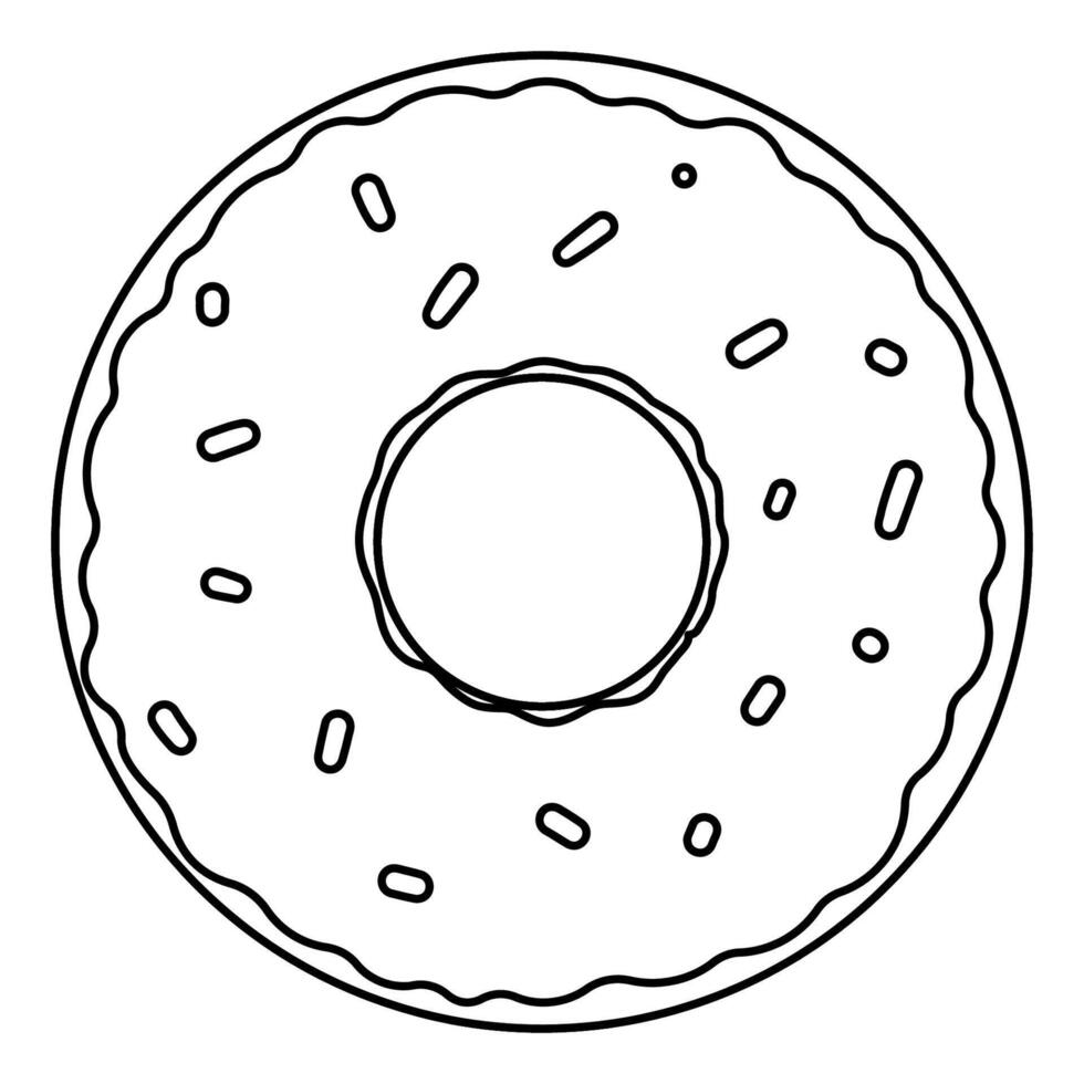donut day chocolate cream food icon line vector