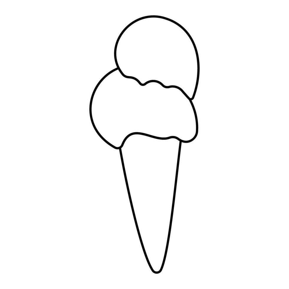 ice cream summer heat chocolate icon line vector