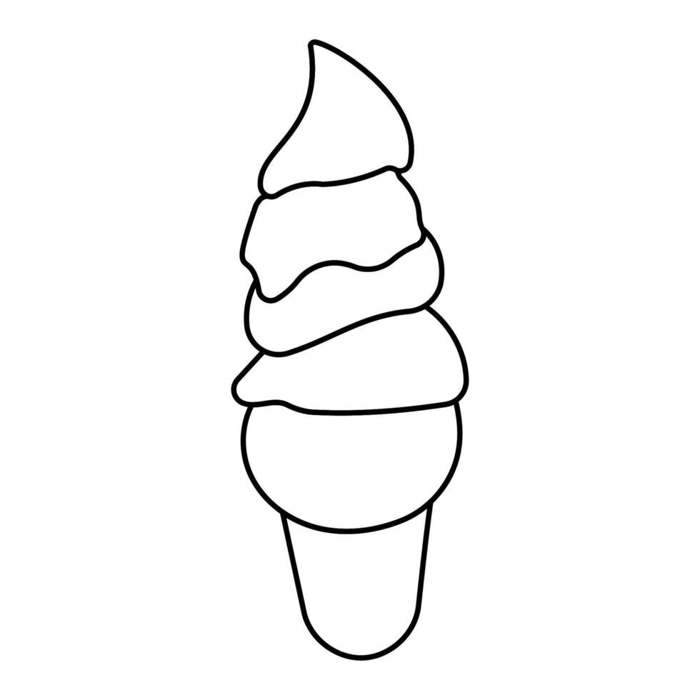 ice cream summer heat chocolate icon line vector