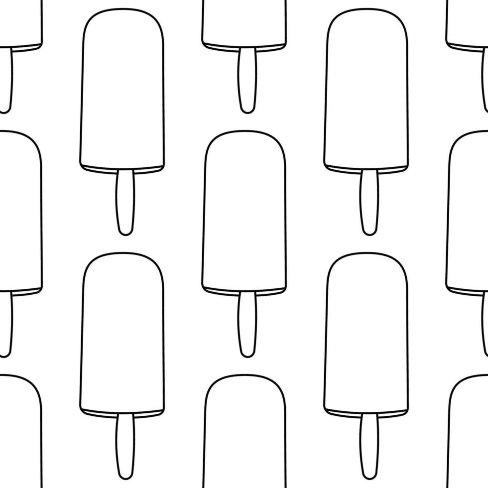 ice cream summer heat chocolate pattern line vector