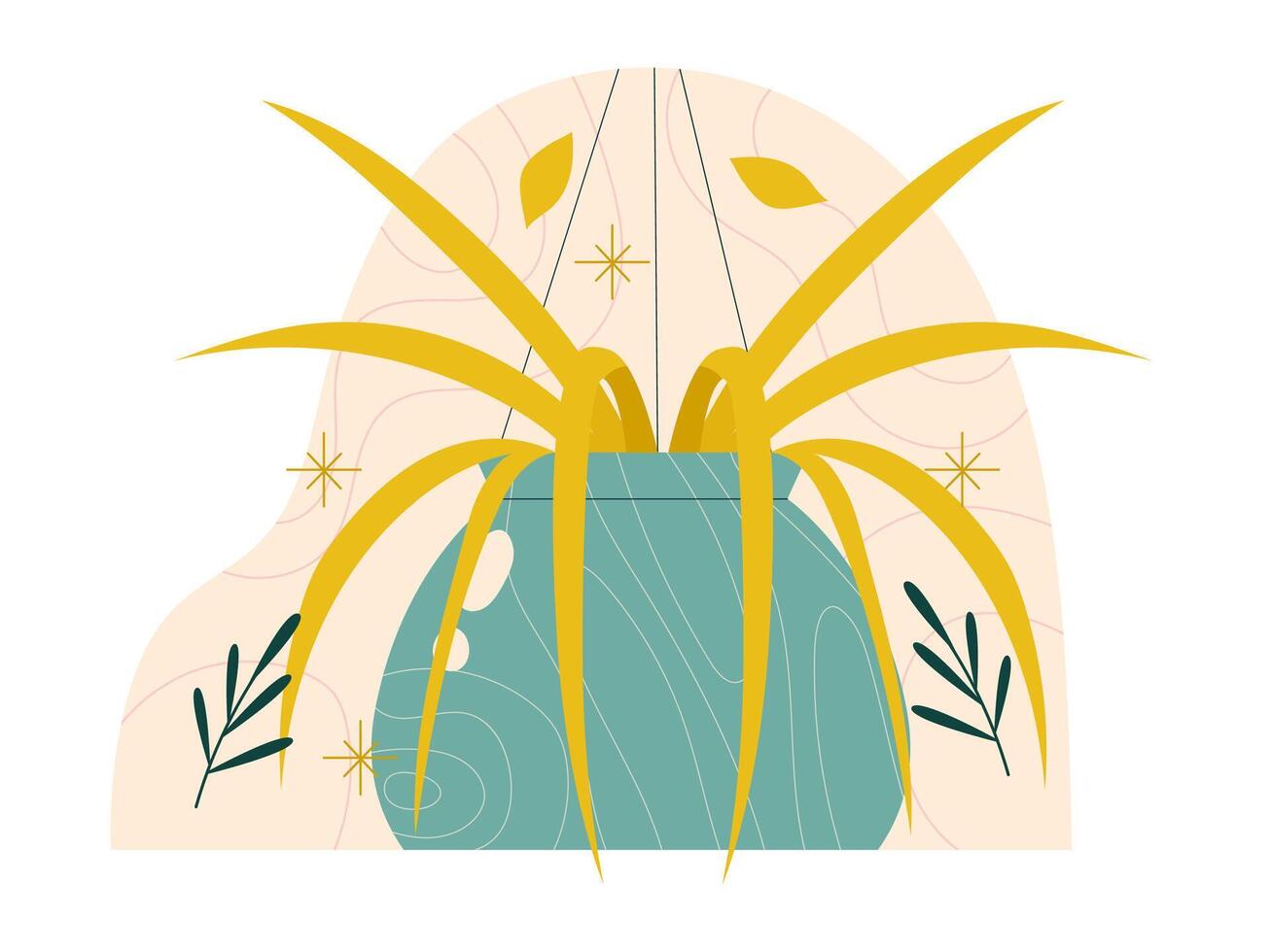 flowers and natures sticker illustration vector