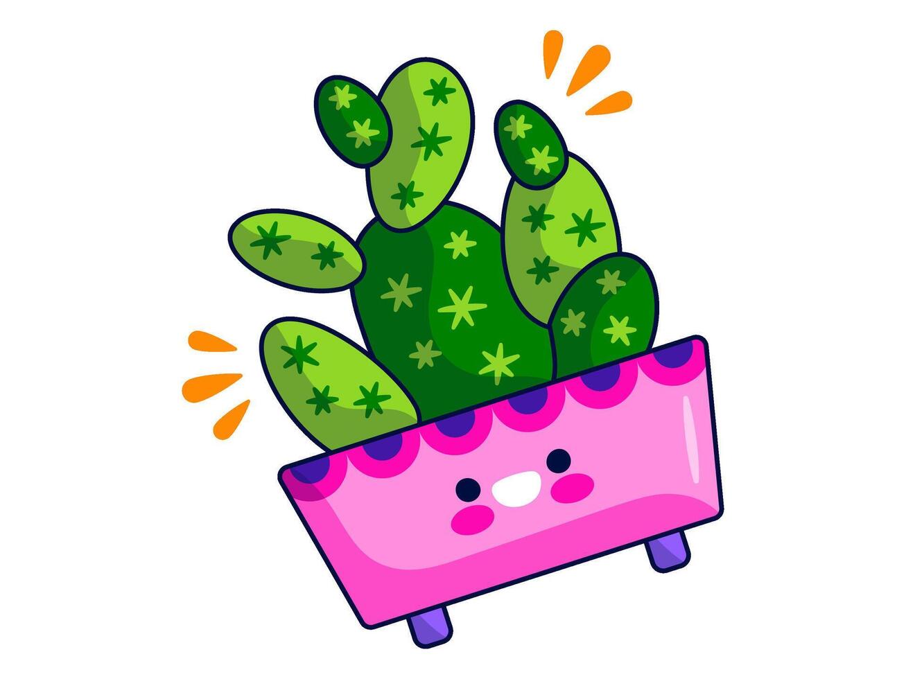 flowers and plants sticker elements character illustration vector