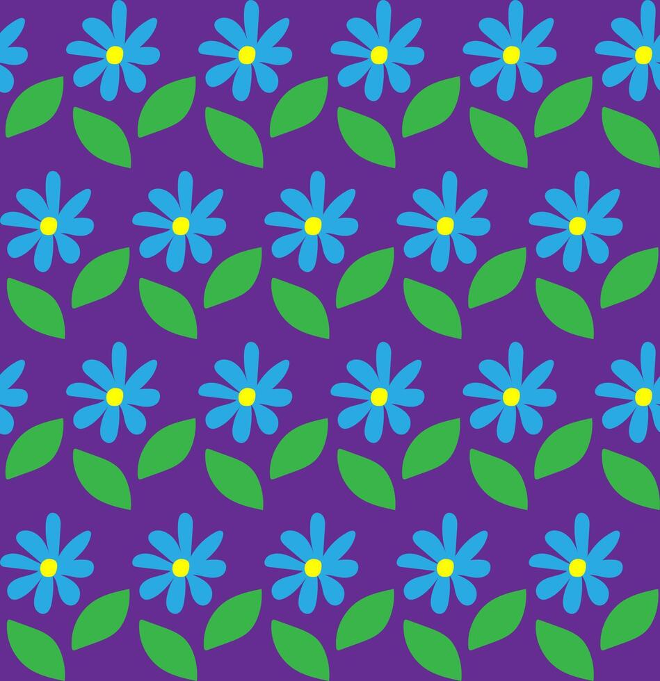 Seamless vector texture in the form of a pattern of blue flowers on a lilac background