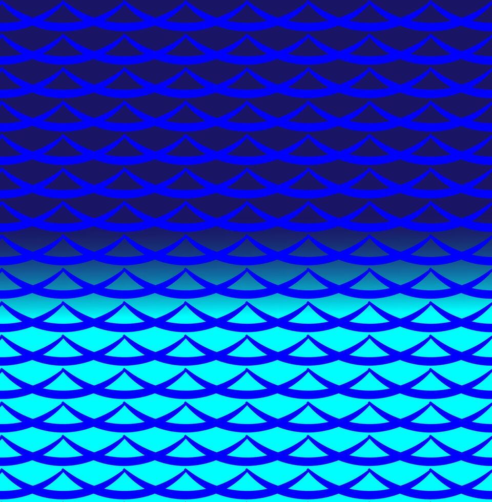 Vector geometric abstract pattern in the form of wavy lines on a blue background
