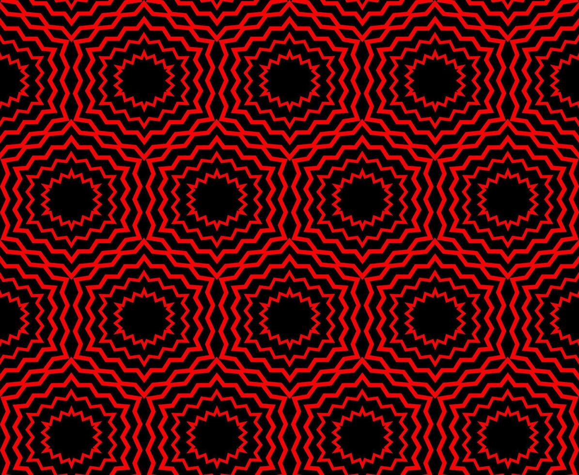 Vector seamless texture in the form of a red abstract pattern on a black background