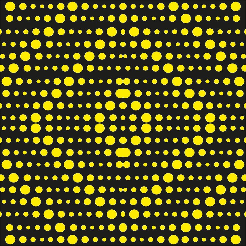 Vector abstract geometric pattern in the form of yellow circles and quadrangles on a black background