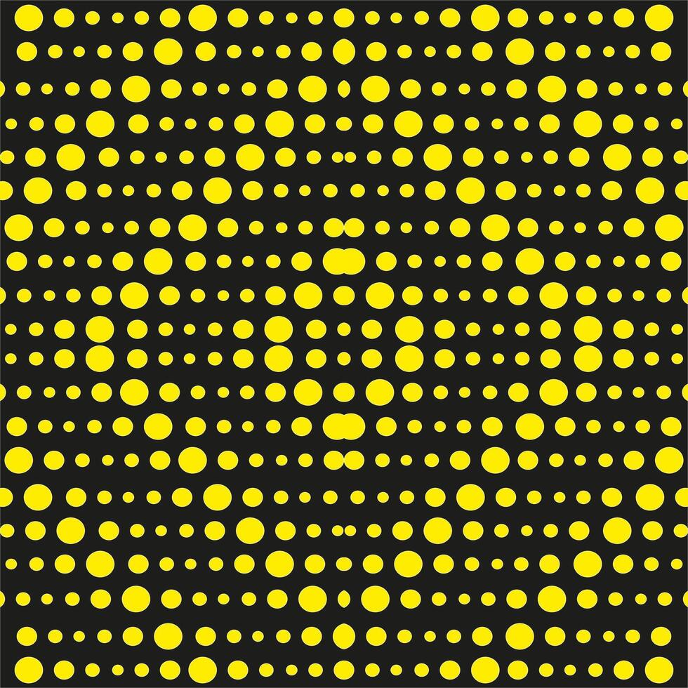 Vector abstract geometric pattern in the form of yellow circles and quadrangles on a black background