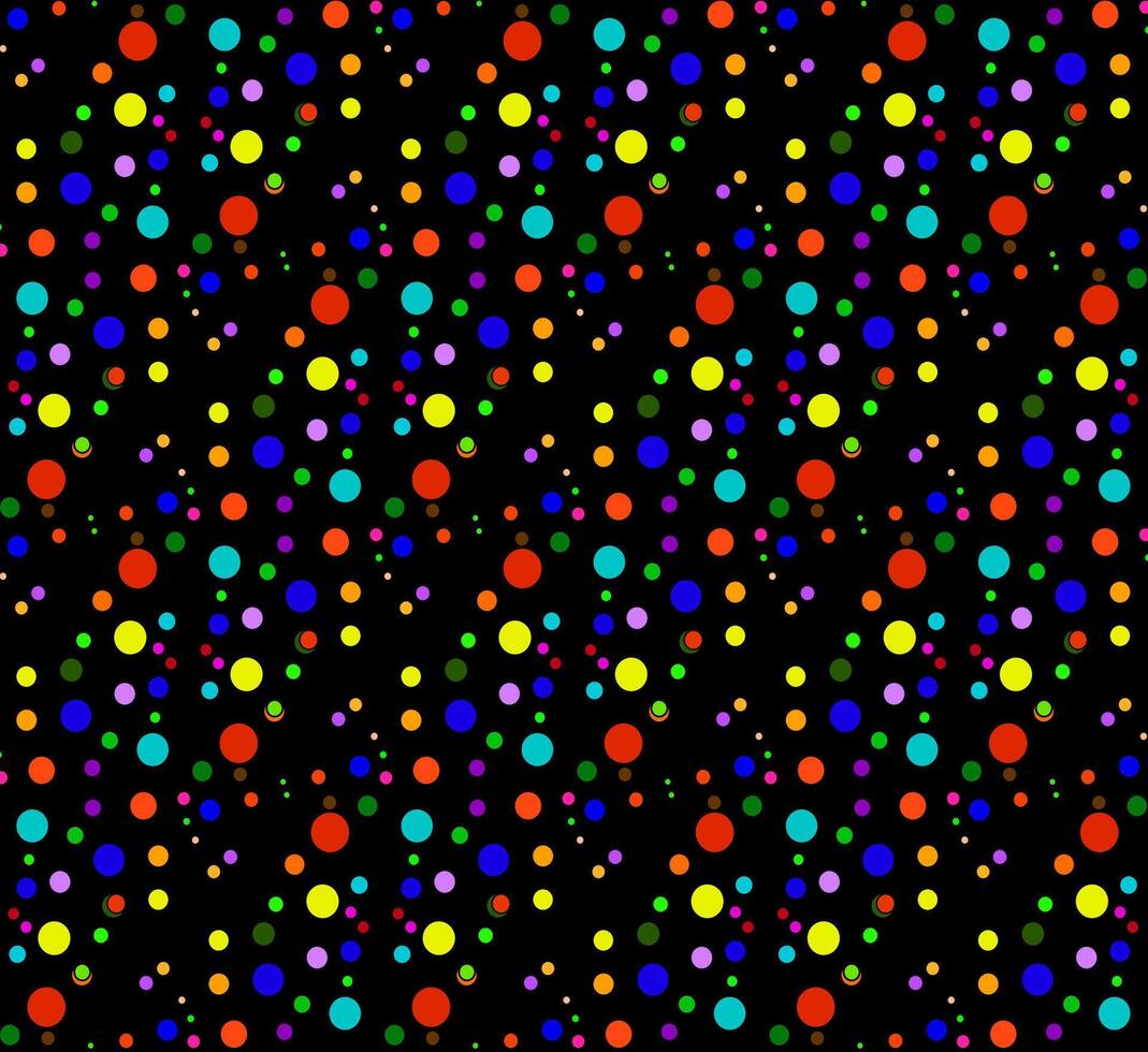 Bright elegant texture in the form of a bright pattern of colored circles on a black background vector