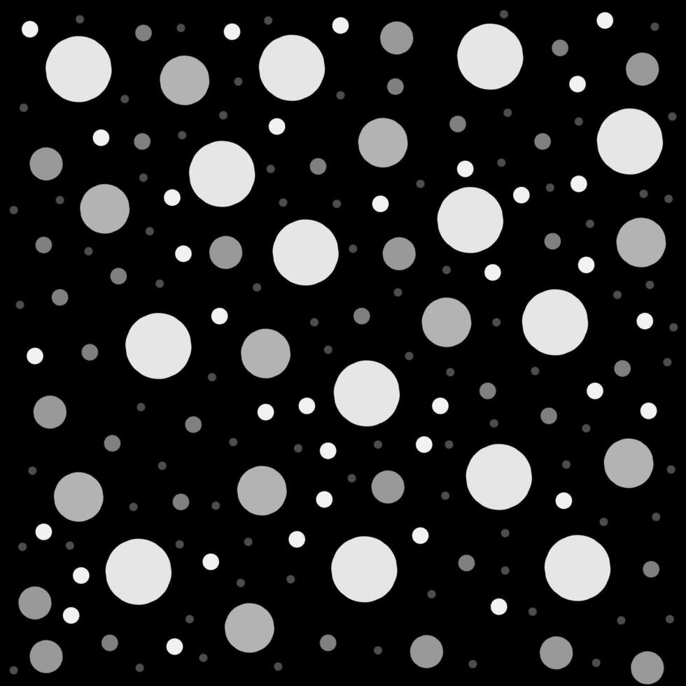 Abstract vector pattern in the form of white and gray peas on a black background