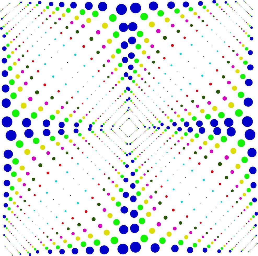 Vector abstract pattern in the form of colored dots and quadrangles on a white background