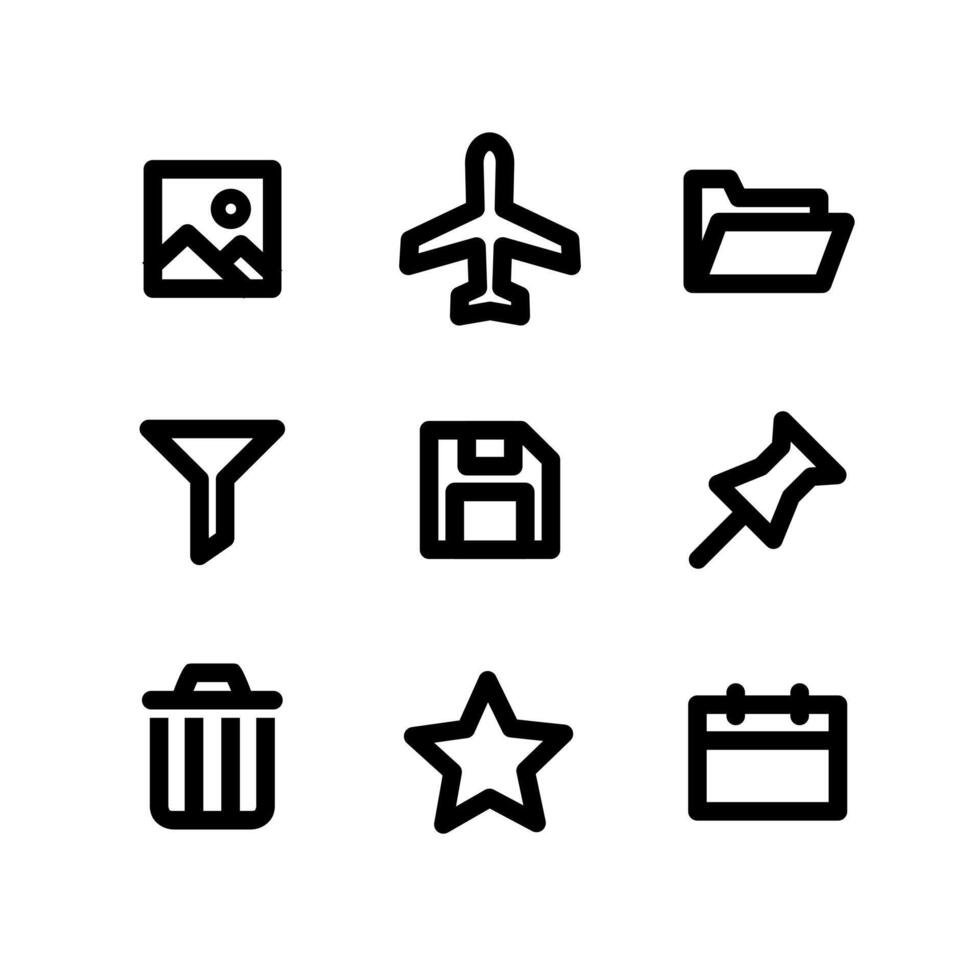 6 Web and Mobile Icons. Simple Line Style Vector Perfect Illustration