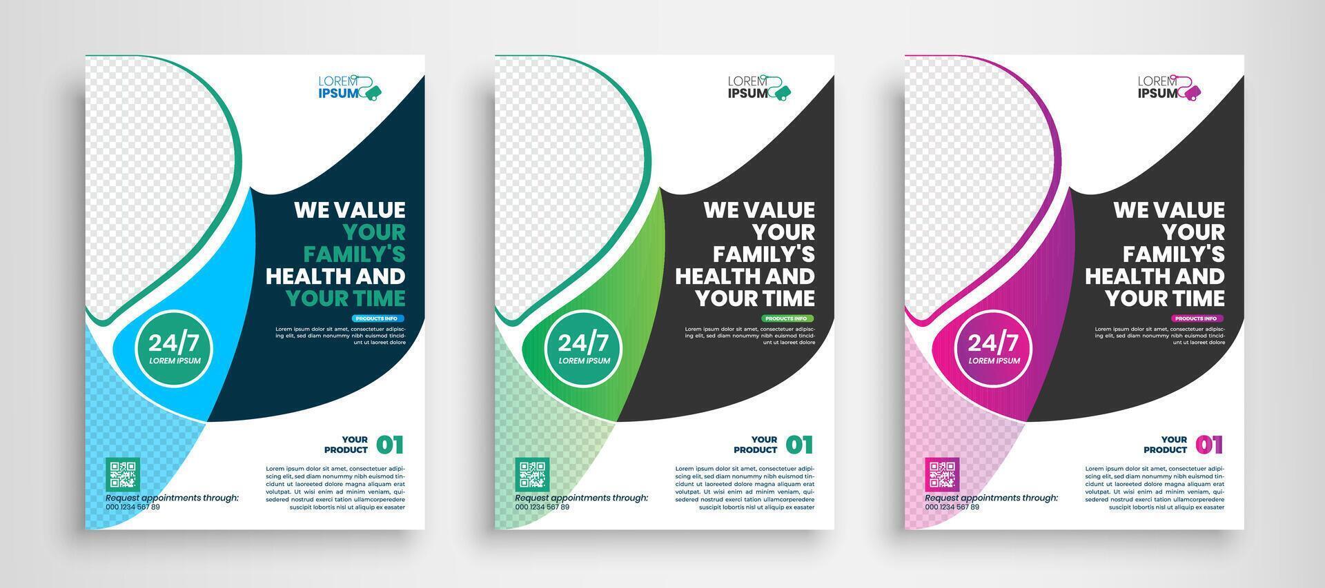 Modern Medical Flyer Template Design. Healthcare business flyer Template, Medical and healthcare modern flyer template vector