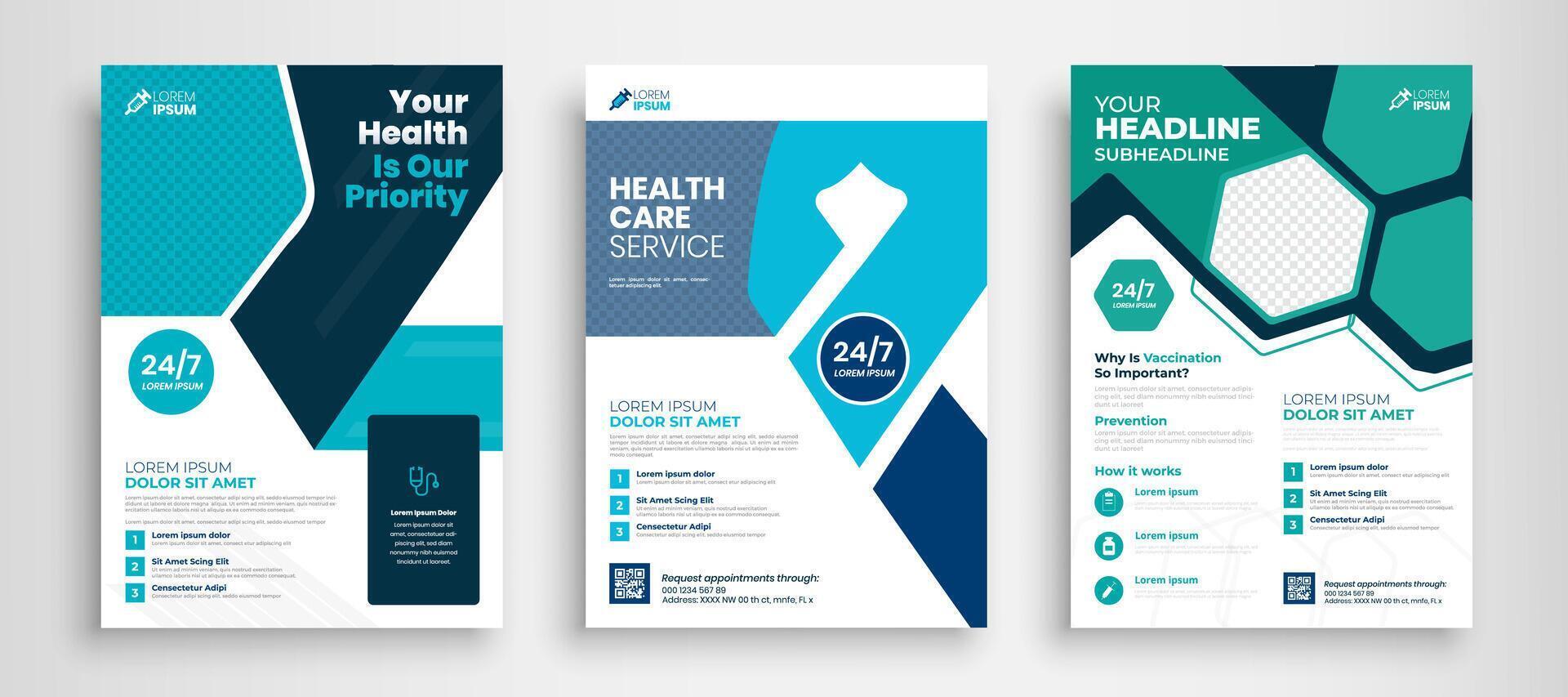 Modern Medical Flyer Template Design. Healthcare business flyer Template, Medical and healthcare modern flyer template vector