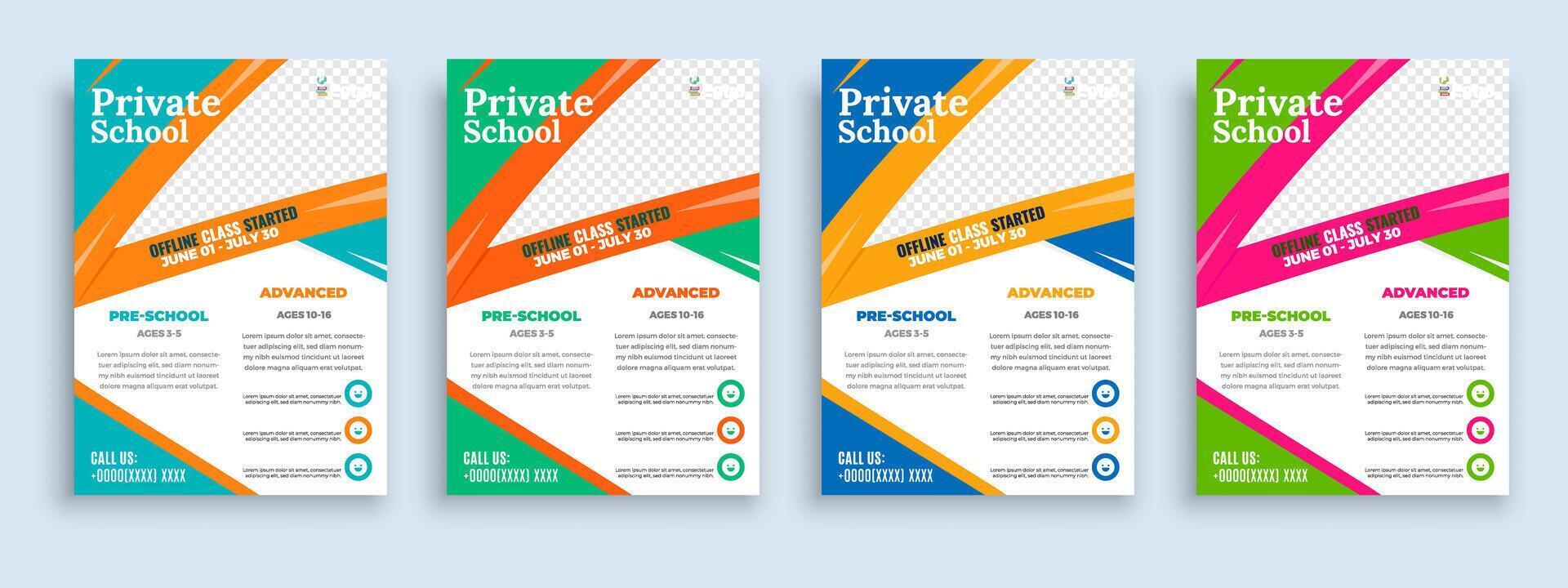 Flyer brochure cover template for Kids back to school education admission layout design template vector