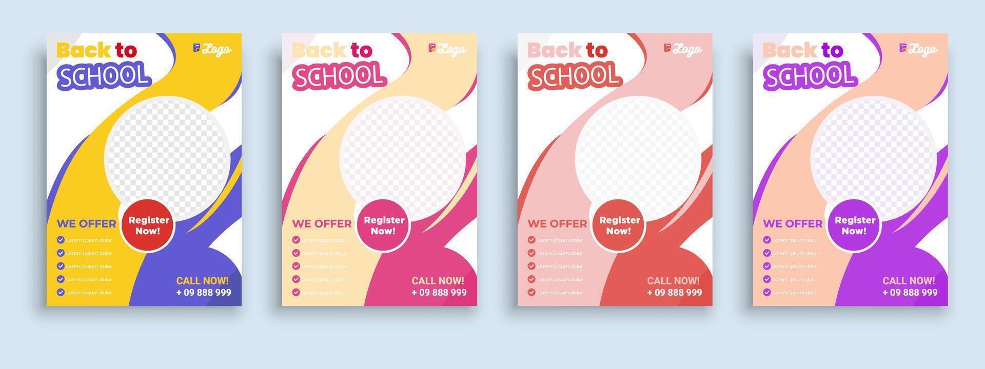 Flyer brochure cover template for Kids back to school education admission layout design template vector