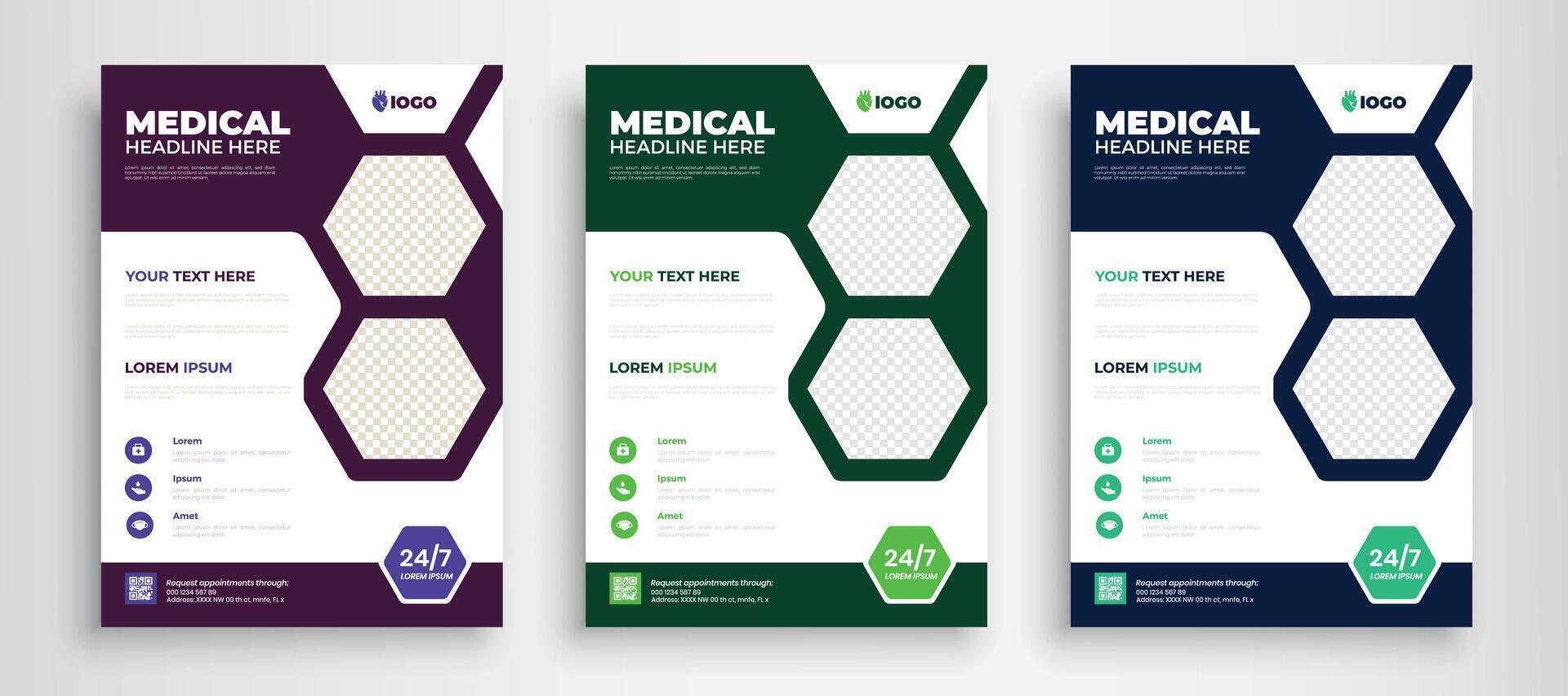 Modern Medical Flyer Template Design. Healthcare business flyer Template, Medical and healthcare modern flyer template vector