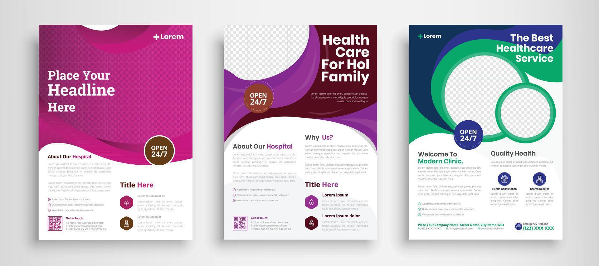 Modern Medical Flyer Template Design. Healthcare business flyer Template, Medical and healthcare modern flyer template vector